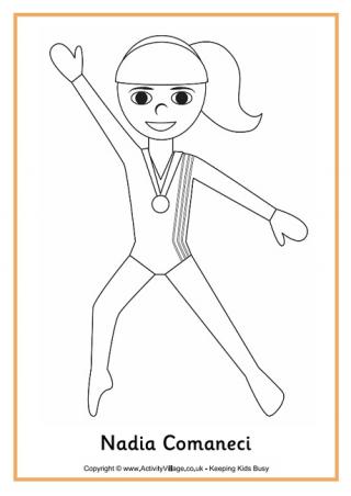 Nadia Comaneci Colouring Page