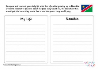 Namibia Compare And Contrast Worksheet