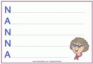 Nanna Acrostic Poem Printable