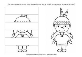 Complete the Native American Boy Puzzle