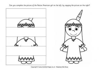 Complete the Native American Girl Puzzle