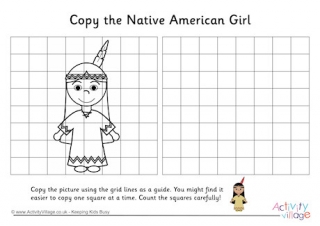 Native American Girl Grid Copy
