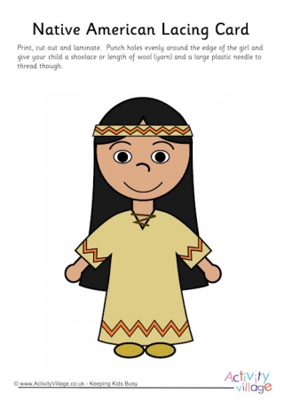Native American Lacing Card