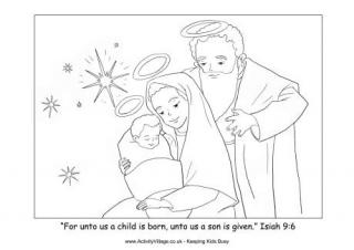 Nativity Colouring a Child is Born