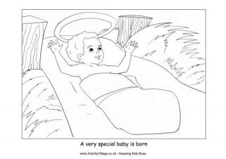 Nativity Colouring a Very Special Baby