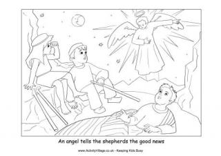 Nativity Colouring Good News for the Shepherds