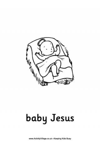 Nativity Colouring Pages - Baby Jesus