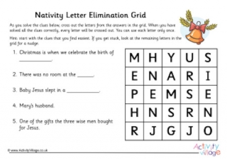 Nativity Letter Elimination Grid