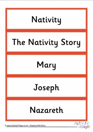 Nativity Word Cards