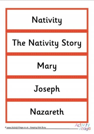 Nativity Word Cards