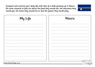 Nauru Compare And Contrast Worksheet