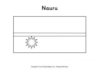 Nauru Flag Colouring Page