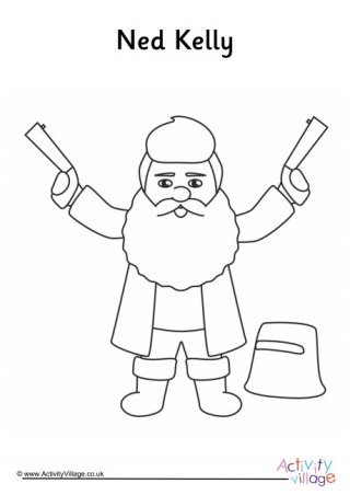 Ned Kelly colouring page