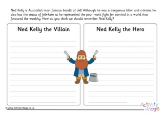 Ned Kelly Hero or Villain Worksheet