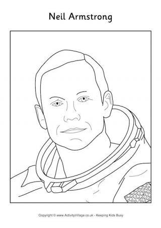 Neil Armstrong Colouring Page 2