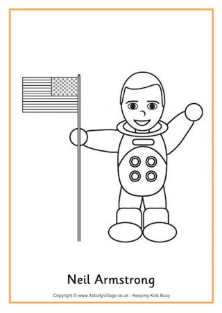 Neil Armstrong Colouring Page