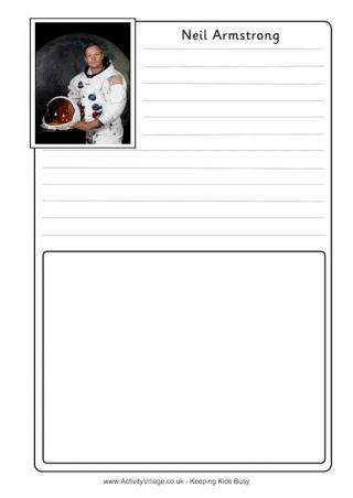 Neil Armstrong Notebooking Page