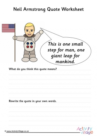 Neil Armstrong Quote Worksheet