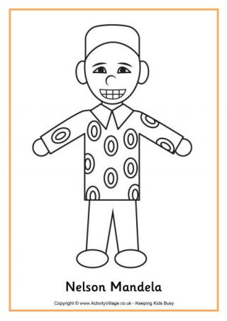 Nelson Mandela Colouring Page