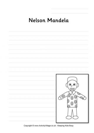 Nelson Mandela Writing Page