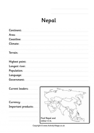 Nepal Fact Worksheet