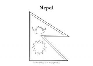 Nepal Flag Colouring Page