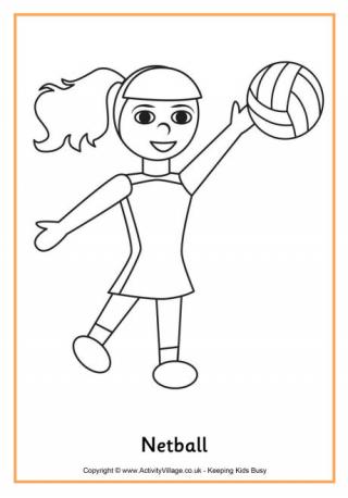 Netball Colouring Page