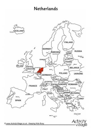 Netherlands On Map Of Europe