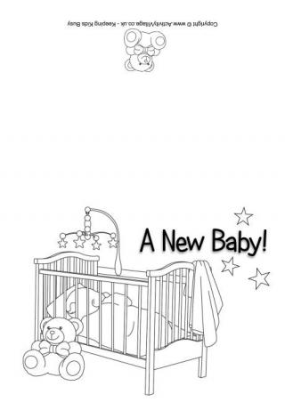 New Baby Colouring Card