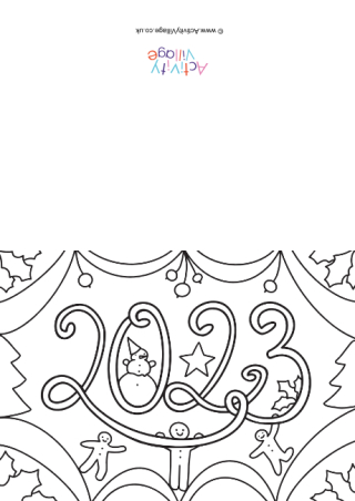 New Year 2023 Colouring Card 1