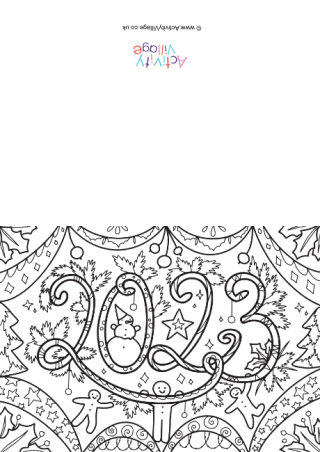 New Year 2023 Colouring Card 2