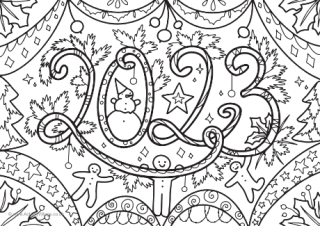 New Year 2023 Colouring Page 2