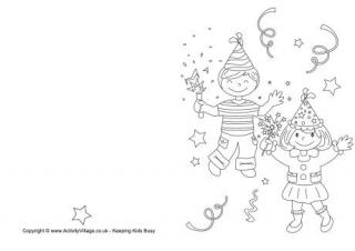 New Year Celebration Colouring Card