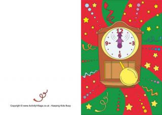 New Year Clock Card