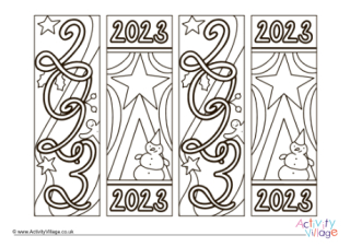 New Year colouring bookmarks 1