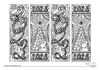 New Year colouring bookmarks 2