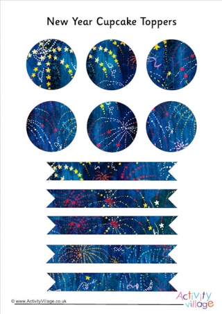 New Year Cupcake Toppers