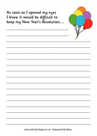 New Year's Resolution Story Starter
