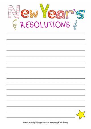 New Year Resolutions Paper