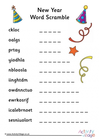 New Year Word Scramble