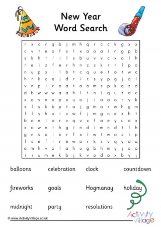 New Year Word Search