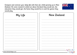 New Zealand Compare And Contrast Worksheet