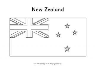 New Zealand Flag Colouring Page