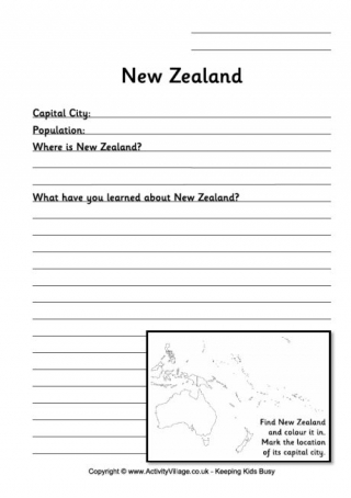 New Zealand Worksheet