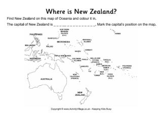 New Zealand Worksheets