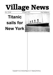 Titanic Newspaper Worksheets