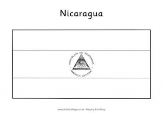 Nicaragua Flag Colouring Page