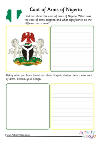Nigeria Coat Of Arms Worksheet