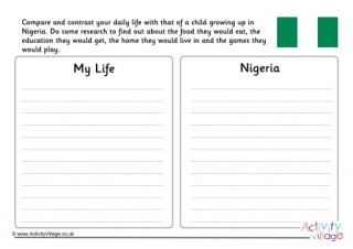 Nigeria Compare And Contrast Worksheet