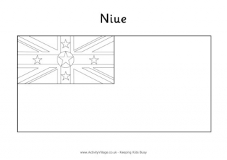 Niue Flag Colouring Page